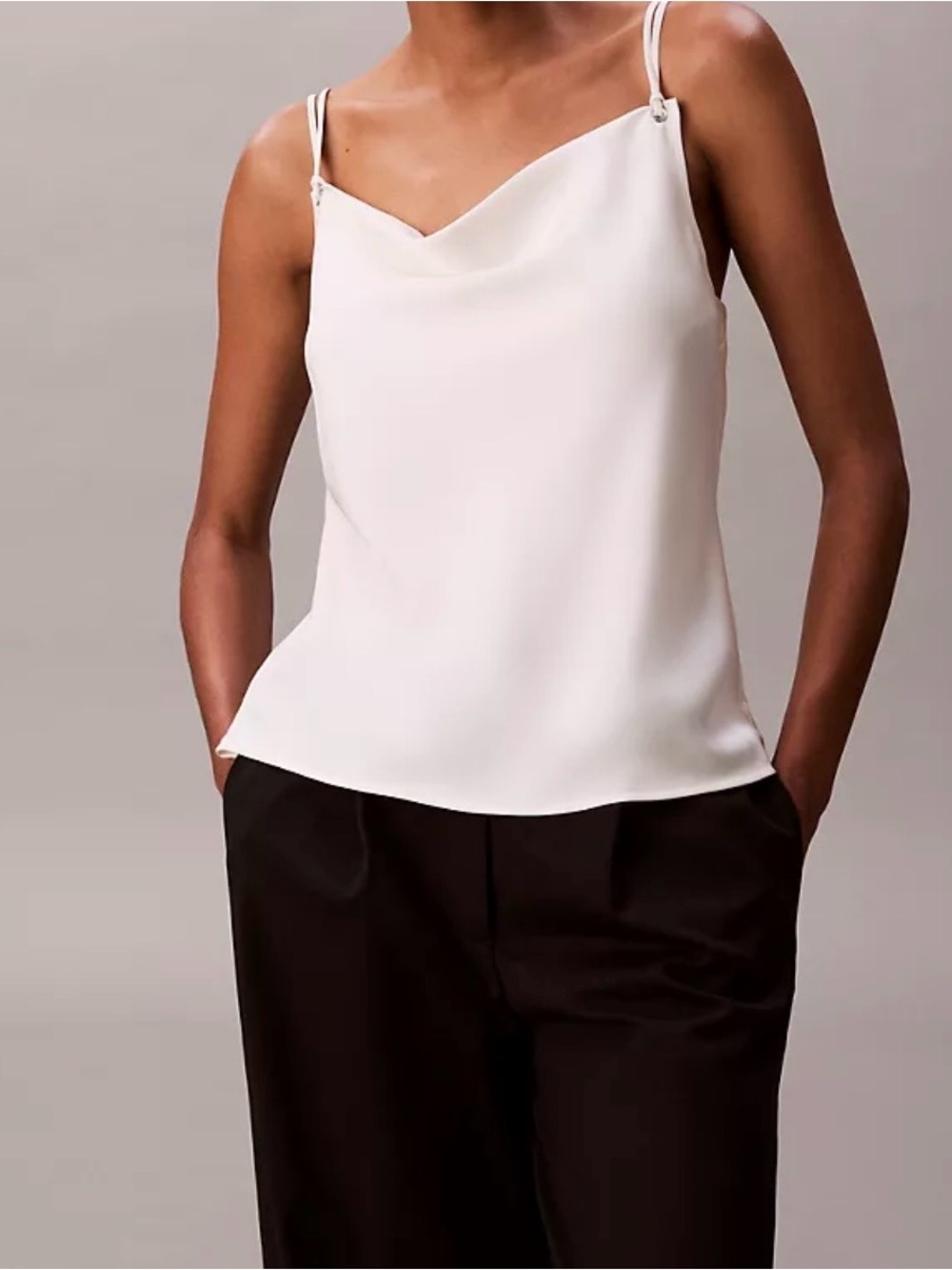 Calvin Klein matte Satin Cowl Neck Camisole Top